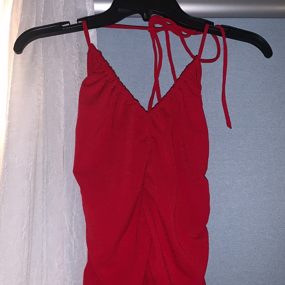 Red motel dress